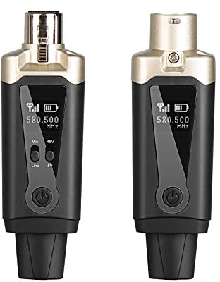 Depusheng T9 Drahtloses Mikrofon XLR Sender und XLR Empfänger Drahtloses System für dynamische und Kondensatormikrofone, Mischer, PA-System, Lautsprecher