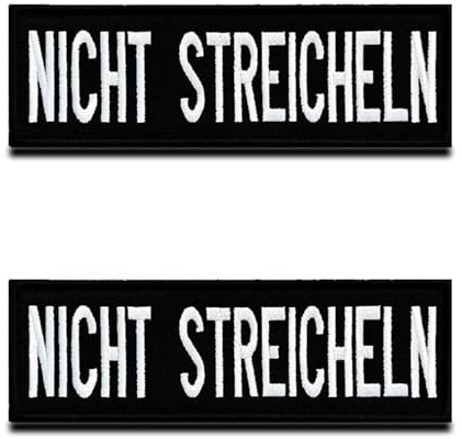 2 St. Taktisch Service Dog NICHT STREICHELN Emblem Bestickter Gestickt Abzeichen Service Hund Militär Patch für Mittelgroße und Große Hunde Weste Harness Kleidung