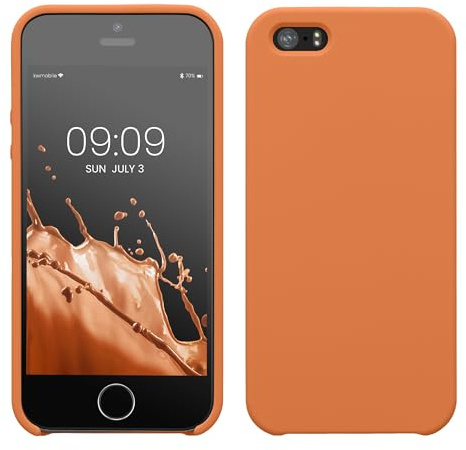 kwmobile Housse Compatible avec Apple iPhone SE (1.Gen 2016) / iPhone 5 / iPhone 5S Coque - Housse de téléphone Protection Souple en TPU Silicone - Abricot Chaud