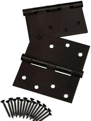 SOTECH 2 Stück Aufschraubband Edelstahl SS201 schwarz kugelgelagert | Türband Scharnier mit Edelstahlschrauben / Tragkraft 50 kg / Materialstärke 2,0 mm / 100 x 100 mm
