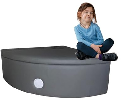 Playlearn Sensory Mini Sofa for Kid Corner Padded Grey Surround Seat Base Plinth For Bubble Tubes – 90x37 Comfortable Kids Seat Perfect for Bubble Tube Watching-Ideal for Sensory Room
