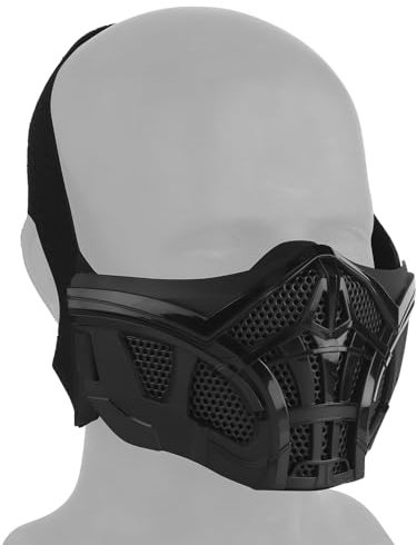 Airsoft Mask Tactical Protection Scorpion Half Face Mask Breathable Mesh Silicone Mask Adjustable For Halloween Cosplay Paintball CS Hunting Gear