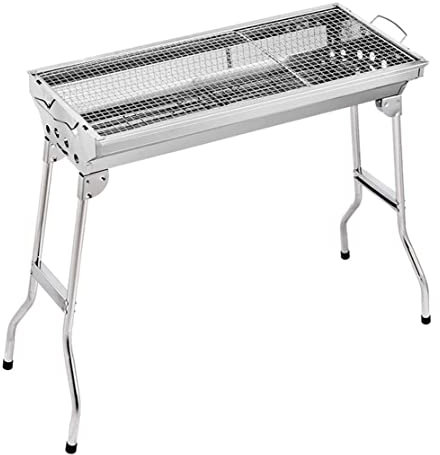TOTIKI Barbacoas De Carbón Parrilla De Barbacoa De Carbón Plegable Portátil Pequeña De Acero Inoxidable con Pies Antideslizantes Parrilla De Carbón Grande Barbacoa Parrilla