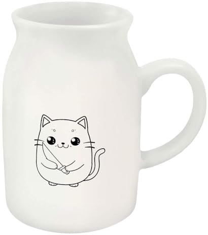 Azeeda 300ml 'Cute Angry Cat' Ceramic Milk Jug (MJ00016768)