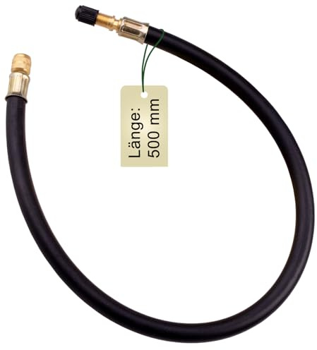 Bau Handwerker Service 24 Ventilverlängerung, 500mm, Flexibler Gummi Ventilschlauch zum Aufpumpen der Reifen für Auto, Fahrrad, LKW und Motorrad