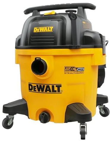 DEWALT 10 Gallon 5.0 Peak HP STEALTHSONIC Shop Vacuum Wet and Dry, Ultra Quiet Wet Dry Vac, Ideal for Jobsite, Garage, Car & Workshop, DXV10P-QT with Attachments & Powerful Suction, Portable Cleaning