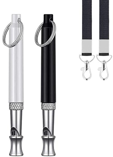 Dog Training Whistles (Pack of 2) - High Frequency Recall Whistle with Lanyard