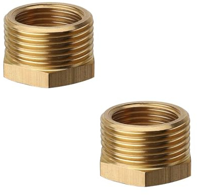 Reduzierung 3/4 auf 1/2, 2 Stück Messing Reduzierstück Gewindefitting 3/4 Zoll Aussengewinde × 1/2 Zoll Innengewinde, Reduziernippel für Industrie, Gewerbe und Haushalt