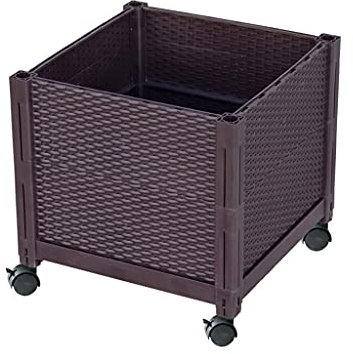 Pflanzenständer Lagerregal mit beweglichem Pflanzkasten Kit Ideal für Balkon Gartenarbeit Hochbeet auf Rollen für Blumen Gemüse und Kräuter