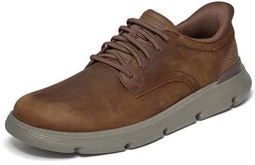 Skechers Hombre Garza Duran Slip-In ENTRENADOR, Dark Brown Leather / Synthetic, 43 EU