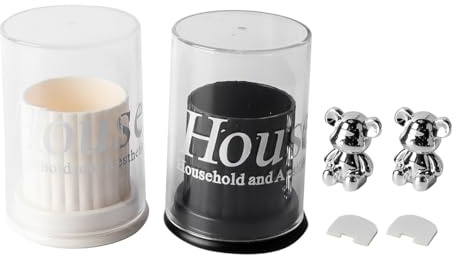 Orivin Distributeur de cotons-tiges transparents en forme d'ourson, boîte créative et mignonne pour cotons-tiges, pot de rangement en acrylique pour fil dentaire (2 pièces)