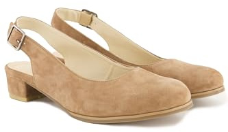 Ulla popken damskor läderpumps, velourläder, dekorspänne, bredd H 838747, Stengrå, 38 EU bred