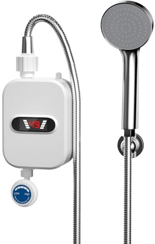 Calentador De Agua Eléctrico - 3500W Juego Agua Caliente Ducha Eléctrico | Calentador De Agua Termostático | Ducha De Calentador Instantáneo Para Baño, Cocina, Lavadero