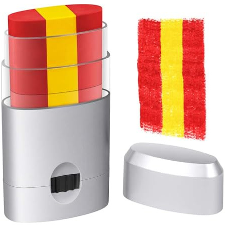 ALIIP Face Paint, Regenbogen Gesichtfarbe Regenbogen Schminkstift, Spanien Schminkfarben Rot, Gelb, Rot Kinderschminken, für Fasching, Halloween, Karneval