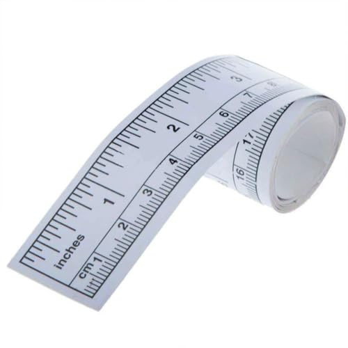 1Pc White Self-Adhesive Measuring Tape,Double Scale Stick on Workbench Ruler,Sticky Tape Measure for Work Bench,Saw Table,Drafting Table,36,Tape Measures,Tools and Home