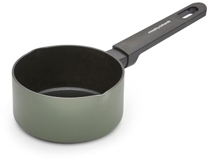 Morphy Richards Recycled Aluminium Milk Pan, 14cm, Non Stick Coating, Soft Touch Handles, Suitable for All Hobs, Green, 853751