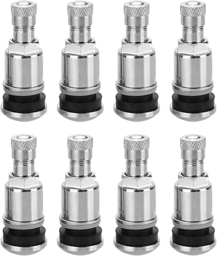 VOSSOT 8 Pcs Edelstahl Autoventil 11.3mm – Explosionssichere & Luftdichte Reifenventil, Rostfrei & Korrosionsbeständig Ventileinsatz Auto, Werkzeugfreie Montage,Auto Ventile für Suv, Motorrad