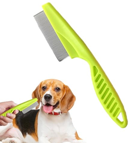 Hundeflohkamm - Flohkamm für Haustiere mit rutschfestem Griff,Zeckenkamm, Hunde-Katzen-Pflegekamm-Set, effektiver Float-Haarentferner für Haustiere