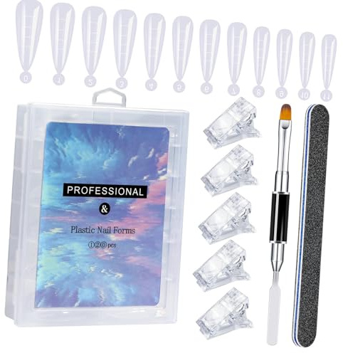 Modisches Nagelverlängerungsset Für Anfänger Klare Falsche Tipps Feile Acryl Malpinsel Maniküre Kunstwerkzeug Anfänger Nagelkunst Set