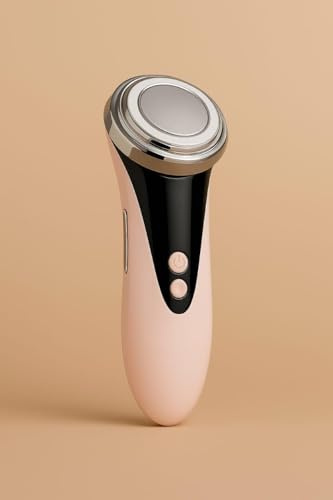 HG AESTHETICS Dispositivo Facial Redondo para Luminosidad del Rostro | Masajeador 360° Reafirmante con Calor Suave y Vibración | Herramienta Facial Recargable y Portátil para Cuidado de la Piel
