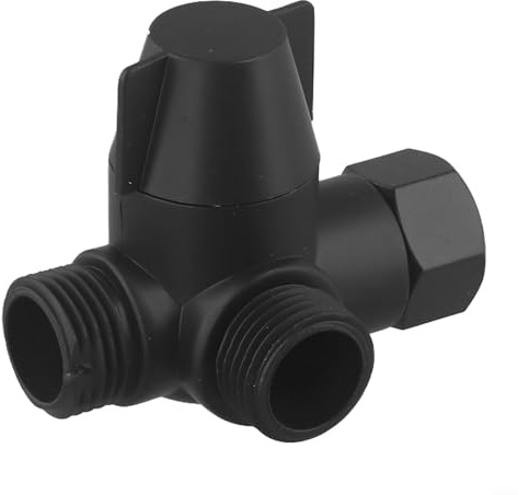 DAZZLEEX 3-Wege-G1/2-Auslauf-Duschkopf-Umstellventil, T-Adapter mit Brauseschlauch, Wasserhahn-Splitter, ABS-Materialkonstruktion für Badezimmer oder Küche, Sanitär, kompatibel (schwarz)