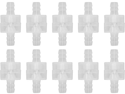 Valvola di ritegno per tubo flessibile per industria chimica, valvola di arresto dell'acqua traslucida a 1 via 10 pezzi con molla (Traslucido da 8 mm)