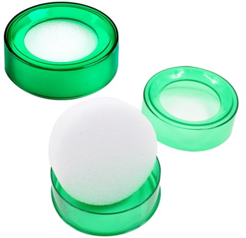 Healeved Lot de 2 Humidificateurs de Doigts Éponge en Plastique Transparent Vert, Accessoire Bureau Professionnel pour Comptage D'argenté et Manipulation de Papier, Gobelet Éponge Pratique