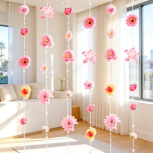4.27 ft Flower Garlands Hanging Artificial Wildflower Decor