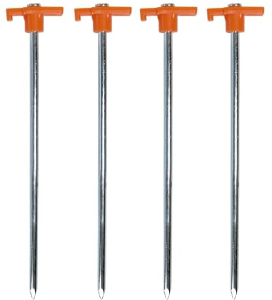 Coghlan's Steel Nail Pegs for Camping, Heavy-Duty Tent Stakes for Outdoor Anchoring, Durable Ground Anchors for Secure Setup, 4-Pack, 10-Inch