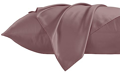 THXSILK 100% Seide Kopfkissenbezug 19 Momme Seide Kissenbezug Kissenhülle mit Reißverschluss - Seide Kissen Bezug - Super Weich und Glatt Seidenkissenbezug (40x80cm, Lila)
