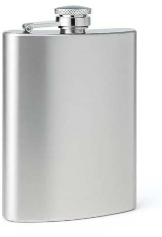 OUTDOOR SAXX® Edelstahl Flachmann, 300 ml, silber, matt, gebürstet, in Geschenkbox