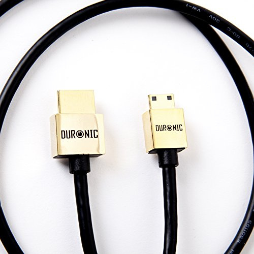 Duronic Mini HDMI Cable [ HDAC /3] | 3 Metre | BLACK | 2.0 2160p 4K Ultra-High-Speed HDMI to Mini HDMI Lead | 24K Gold Plated Male Connectors | For DSLR Digital Camera, Camcorder, MP4 Player, Tablet