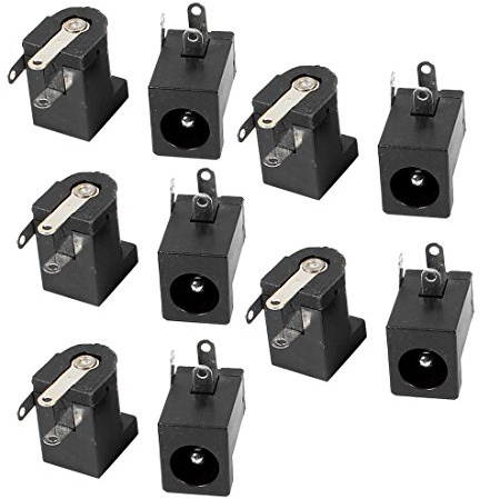 sourcing map 10 Stück 3 Pins PCB Mount 5.5x2.5mm Buchse DC Steckdosenanschluss DC-005 de