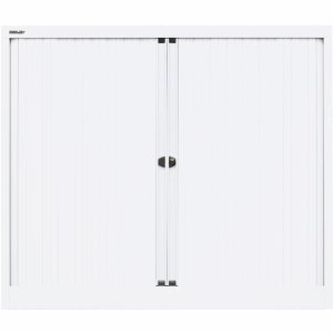 Bisley Rollladenschrank Euro Tambour Stahl 2 Fachböden H 1030mm verkehrsweiß