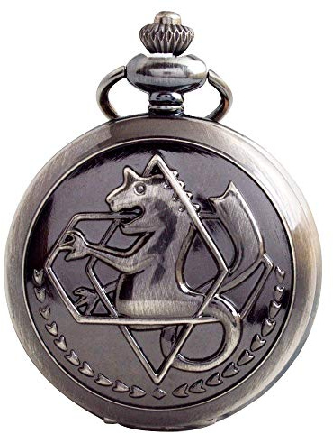 BOSHIYA Fullmetal Alchemist - Orologio da tasca con scatola per catena, accessori per cosplay, anime Merch, Alchemist-Black, L, Anime, Alchimista-nero, L, Anime