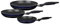 GSW 390330 temptura Set di padelle 3 Pezzi, Alluminio, Blu/Nero, 50,1 x 29,3 x 5,2 cm, 3 unità