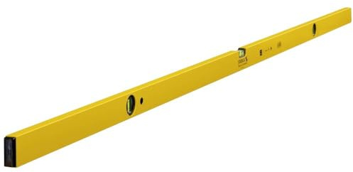 STABILA Wasserwaage Type 70-2, 200 cm, leichtes Alu-Profil, 1 Horizontal-Libelle, 2 Vertikal-Libellen, Made in Germany, Gelb