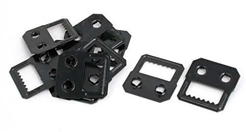 sourcing map Crochet Cadre Photo Encastrable métal deux trous noir 10pcs | Attache Crocodile Tableau deux trous noir cintre Fixation
