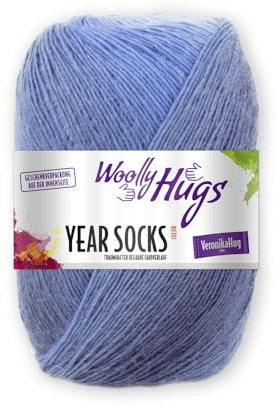 Woolly Hugs Year Socks Fb. 07 JUL, 100g Sockenwolle mit dezentem Degradé Farbverlauf