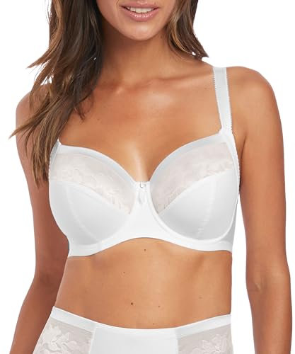 Fantasie Women's Illusion Underwire Side Suport Bra Full Coverage, Sheer, White, 30G