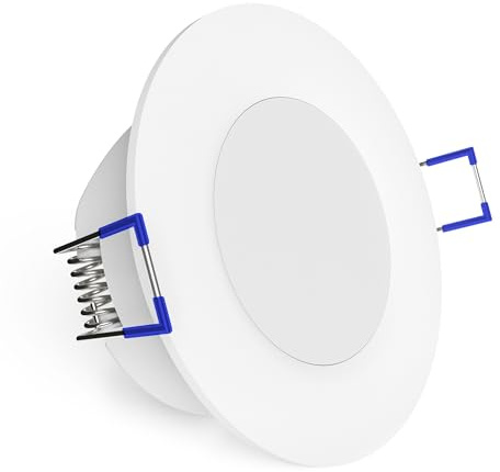 linovum WEEVO Deckeneinbaustrahler rund 7W neutralweiß dimmbar IP44 29mm | Extra flacher Einbauspot IP44 - stufenlos dimmbar, neutralweiß, nur 29mm tief, für Bad & Feuchtraum, direkt an 230V