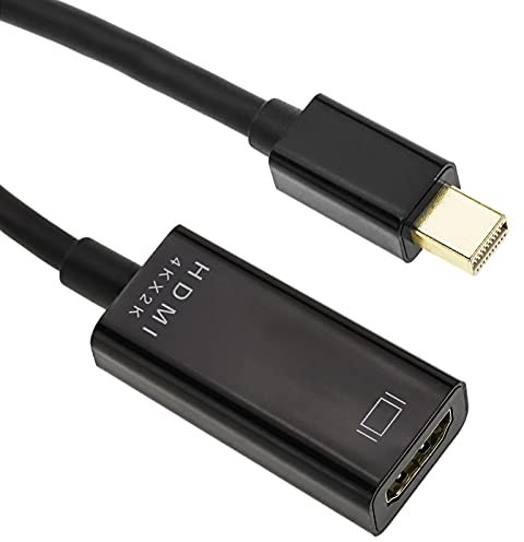 BeMatik - Cable Adaptador de vídeo 4K 17cm de Mini DisplayPort MDP Macho a HDMI Hembra 1080p FullHD 2K 4K