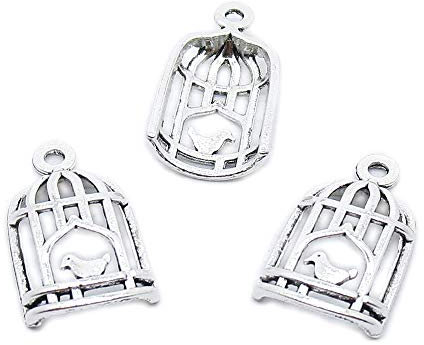 ZG8Y6V Vogelkäfig, Antik-Silber silberfarben antik-optik