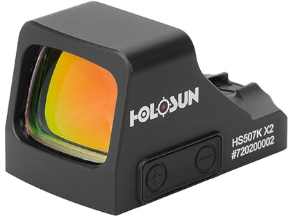 Holosun HS507K-X2 Offenes Reflex Rotpunktvisier + wechselbarem 2MOA Punkt, 32MOA Kreis Absehen, schwarz, Jagd, Sportschießen Softair, Tactical mini - 70149074