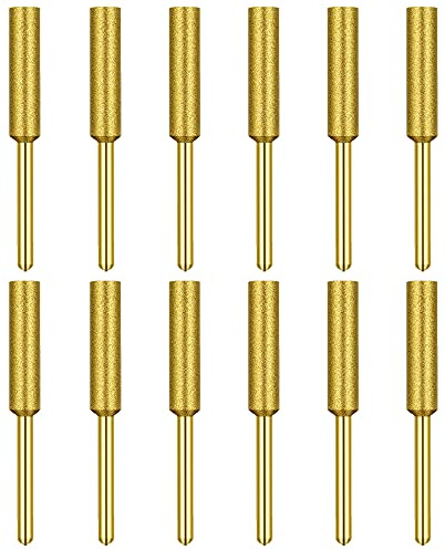 QINIZX 12 Stück Diamant-Schärfscheiben, 7/32 Zoll Kettensägenfeile Schleifscheibe Ersatz Schärfsteine Elektrische Kettensäge Polierwerkzeug Schleifbits (7/32 Zoll) / 5,5 mm