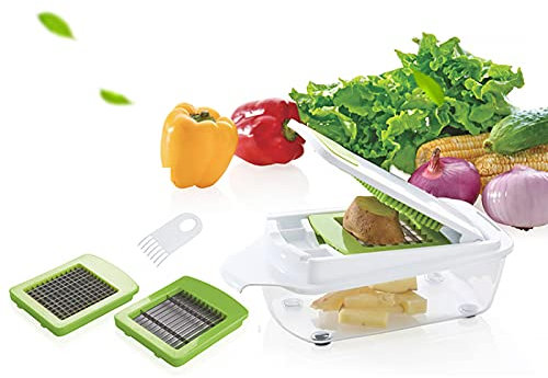 SXZHSM Mandoline Trancheuse 3 en 1 Multifonction Couteau de Cuisine Légumes Slicer, Coupe-légume Professionnelle pour Fruit, Coupe Rapidement et Facile à Nettoyer