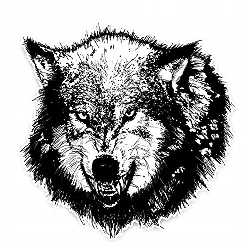 iSpchen 3D Wolfskopf Realistisch Aufkleber Auto Seitenaufkleber Motorhaube Karosserie Wolf Head Emblem Abziehbilder Styling Dekoration Wohnmobil