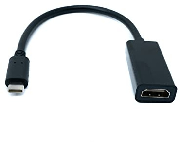 System-S Cavo HDMI 25 cm 1080p standard femmina a USB 3.1 tipo C maschio adattatore nero