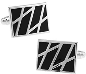 Manschettenknöpfe Herren Mi Gravur, Manschettenknöpfe Herren Gravur Schwarz Kupfer Cufflinks Rechteckig Schmuck Geschenk