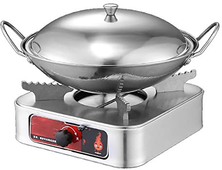 Camping Cookware Set Stainless Steel Spirit Cooker With Pot, Portable Camping Alcohol Stove, Lightweight Camping Utensils Pot Pans Set for Outdoor Camping, Gear Hiking,Silver